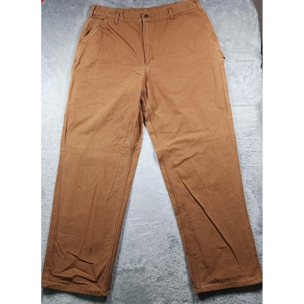 Carhartt B11 Jeans Mens 38x34 (Fits 36x33) Canvas Carpenter Dungaree Fit Work